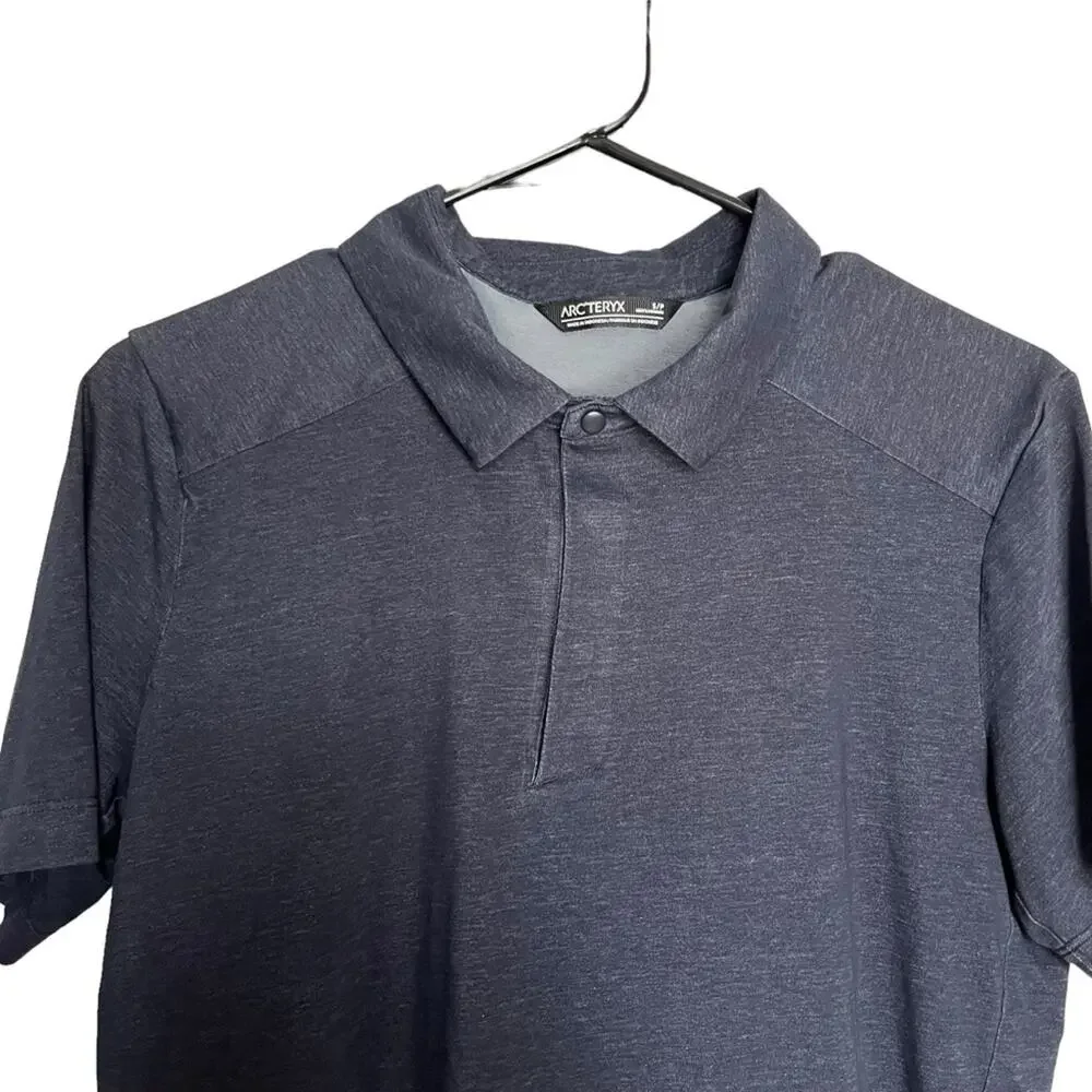 Arc’Teryx Eris Polo Men’s Short Sleeve T-Shirt Blue Cotton Blend Outdoor Size S - Picture 4 of 10
